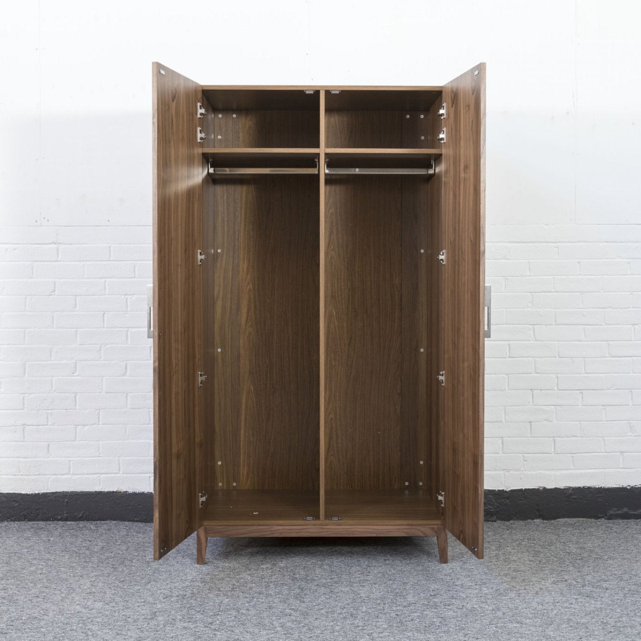 Calla Walnut Brown Wood Double Wardrobe